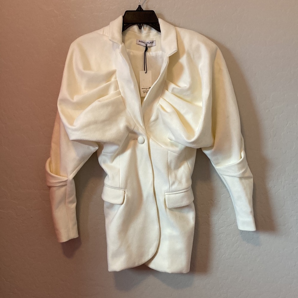 NONCHALANT LABEL REVOLVE LEA BLAVER PUFF SLEEVE | S